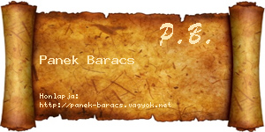 Panek Baracs névjegykártya